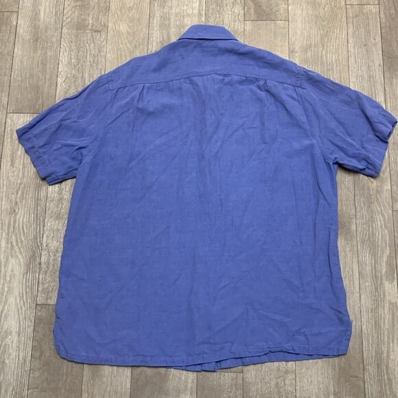 Mens Tasso Elba Island Silk Linen Blend Button Down Beach Surf Shirt - Picture 2 of 5